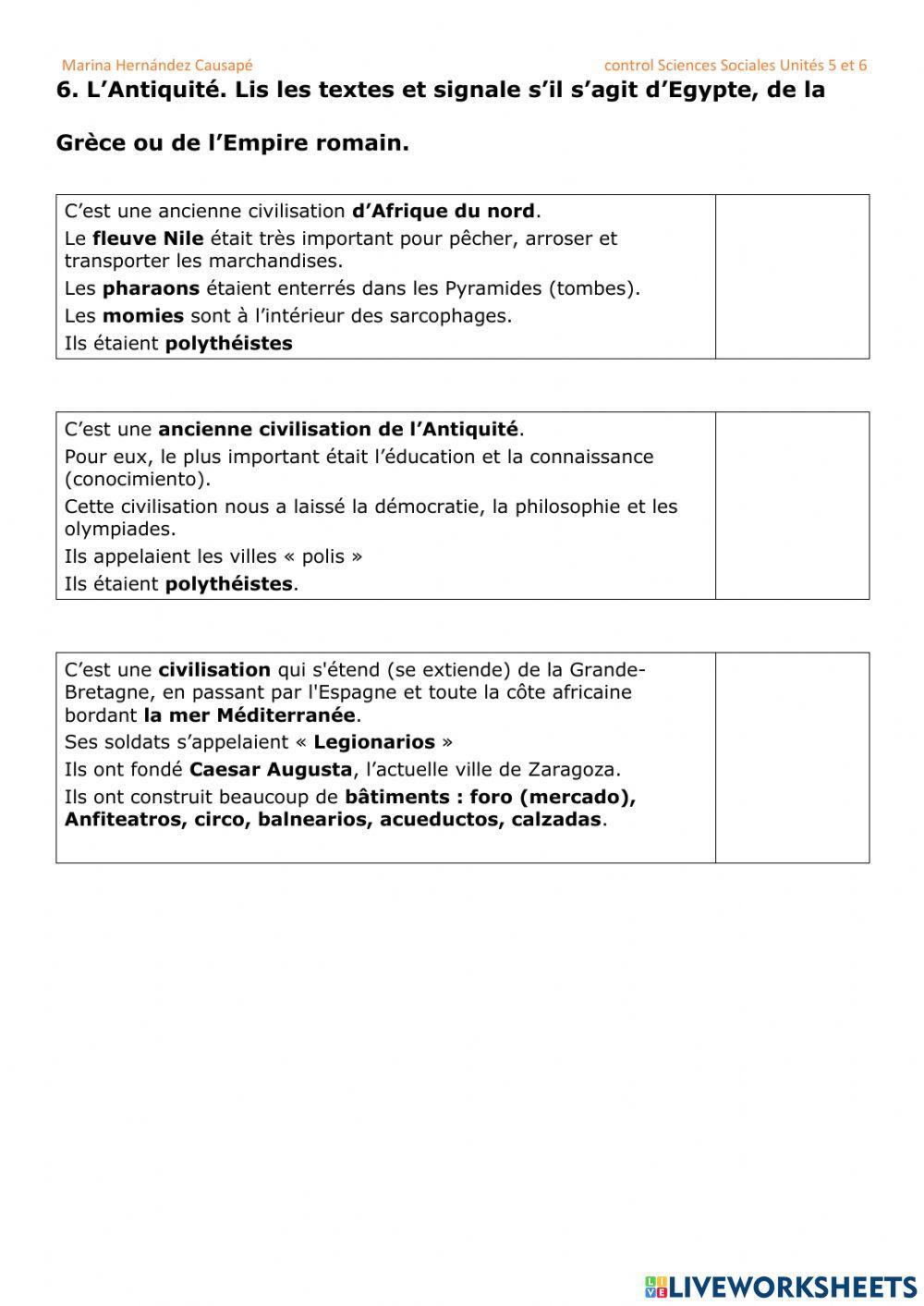 Le temps. La Préhistoire et l'Antiquité