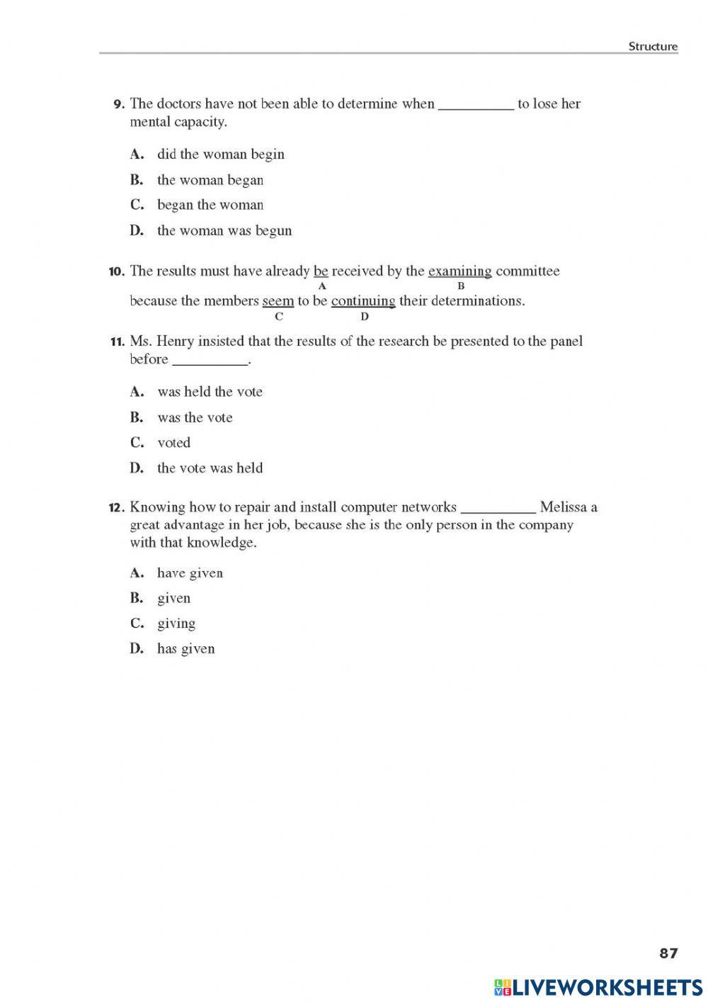 TEOFL Entry -2 For Pre-intermediate