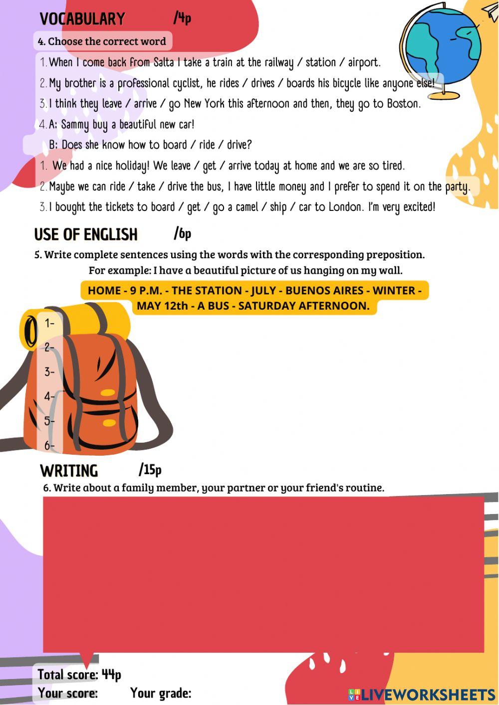 Term exam Winterfell July 2022