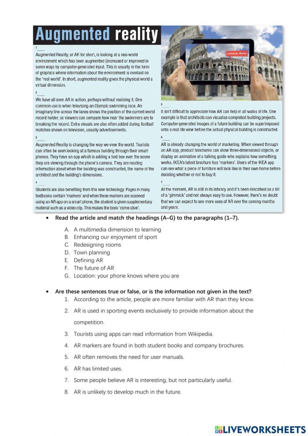 Reading E2 online exercise for | Live Worksheets