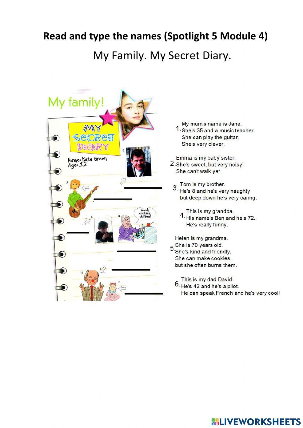 My Family. My Secret Diary