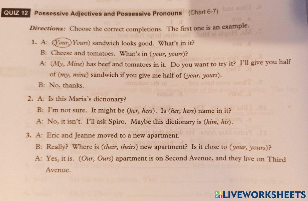 Possessive Adjectives and Possessive Pronouns