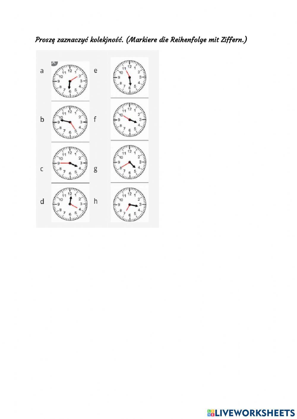 Podawanie czasu Styl nieoficjalny - Dyktando
