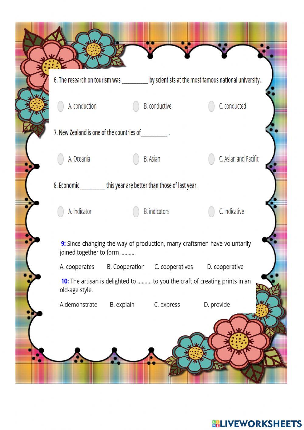 Trắc nghiệm VOCABULARY