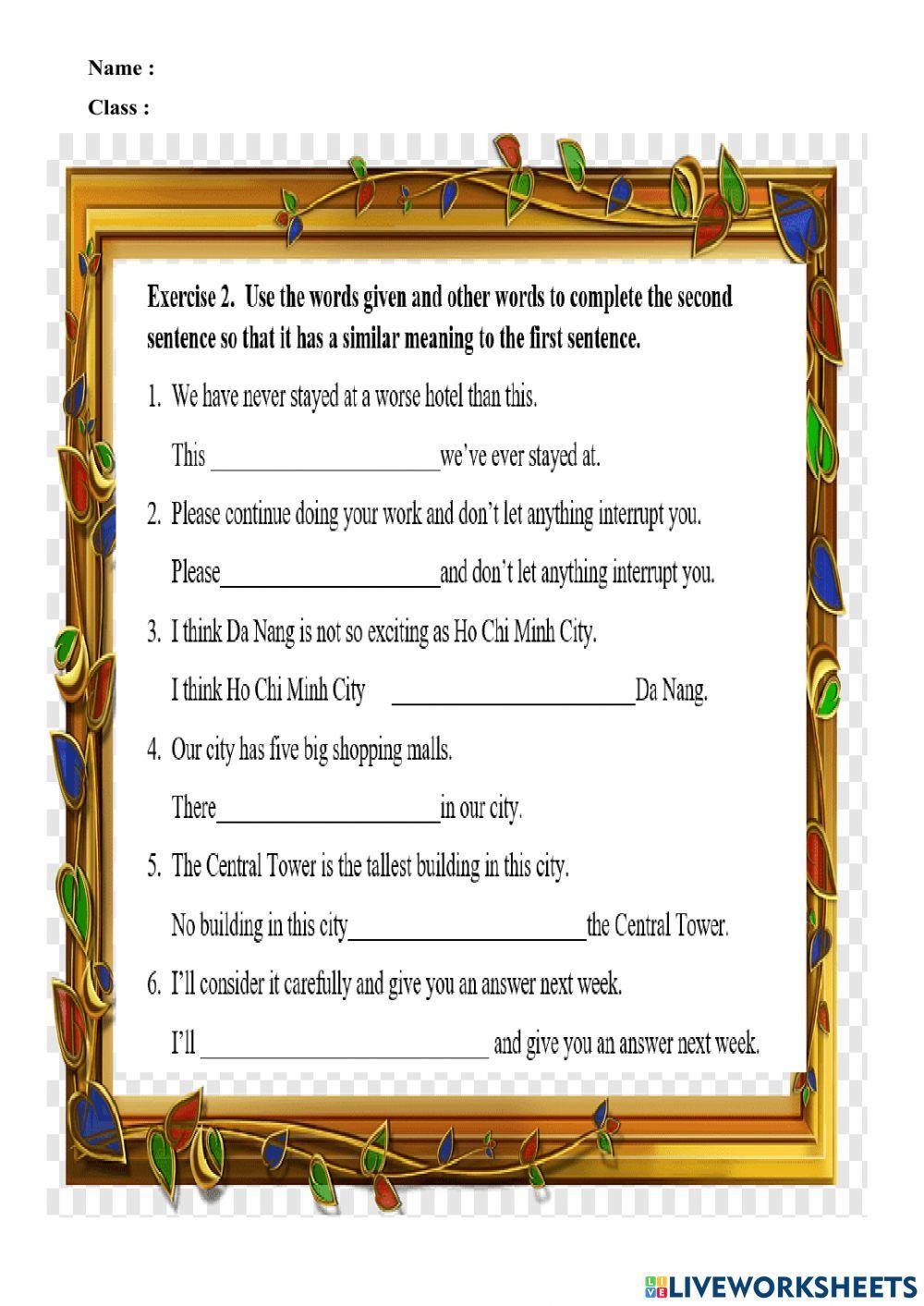 Bài tập so sánh 2