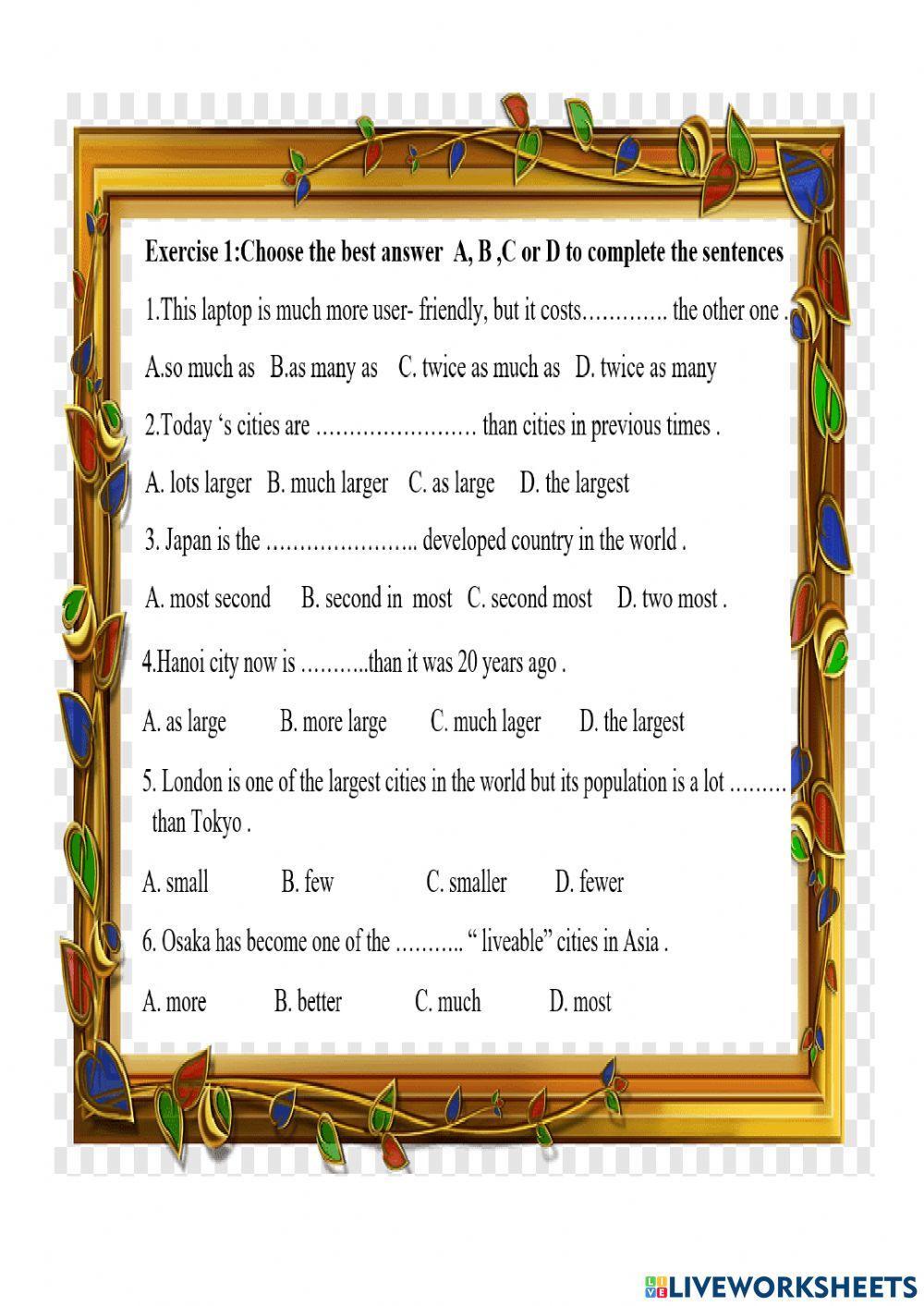 Bài tập so sánh 2