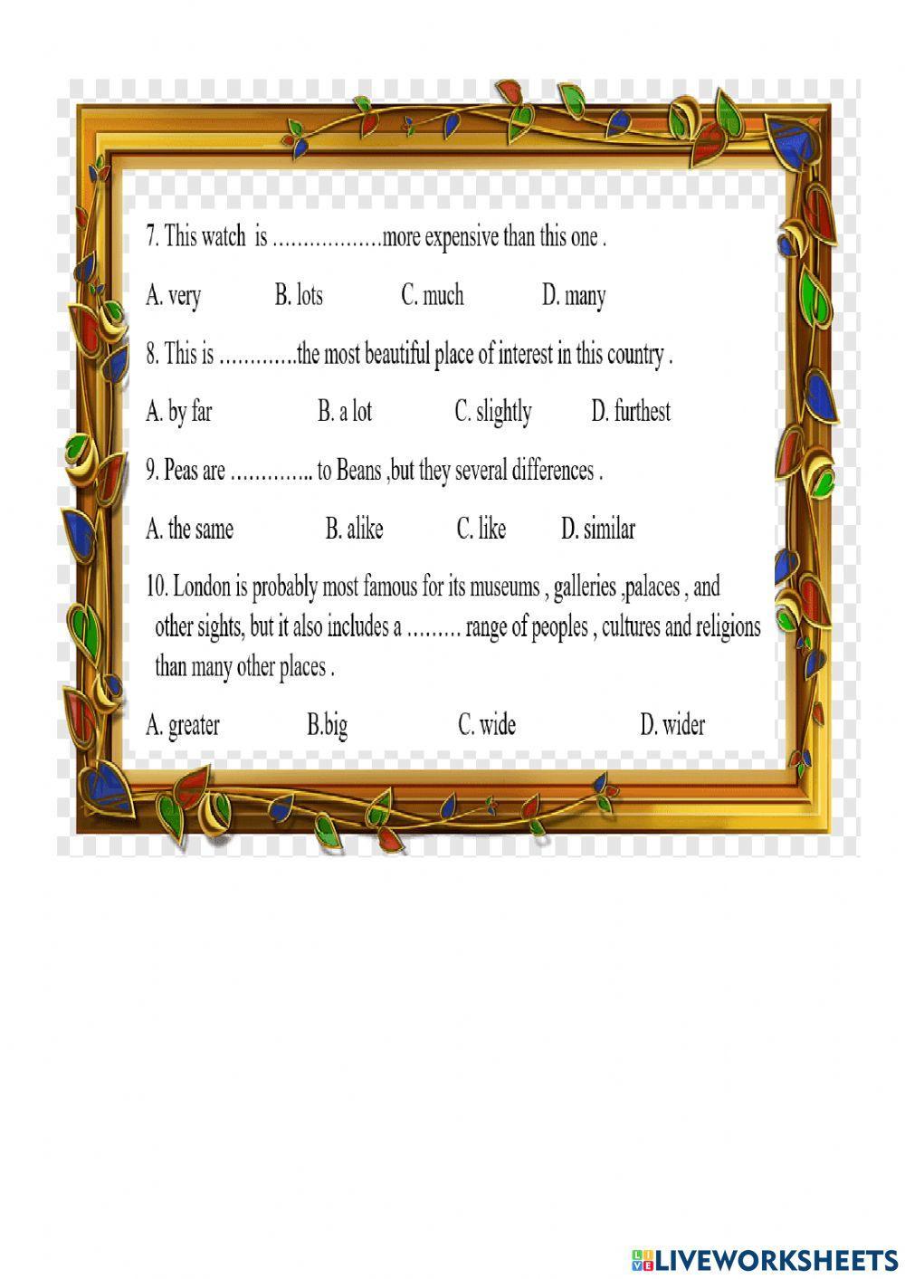 Bài tập so sánh 2