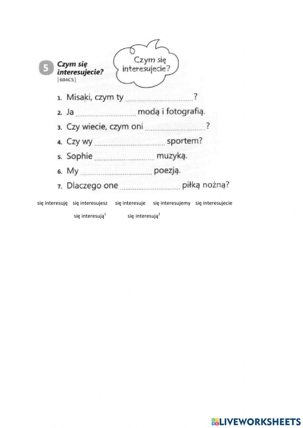 Czym się interesujecie?