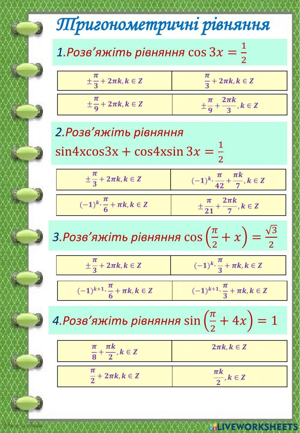 Тригонометрія 22