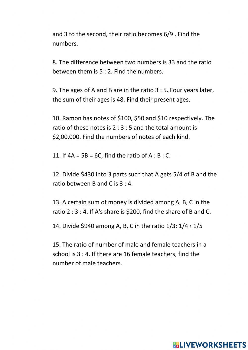 Concept-HW-G8- Problems on Direct and Inverse Proportion
