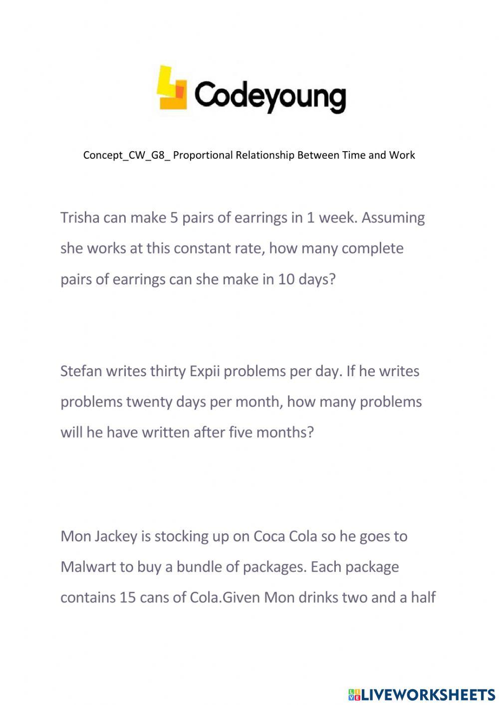 Concept-CW-G8- Proportional Relationship Between Time and Work