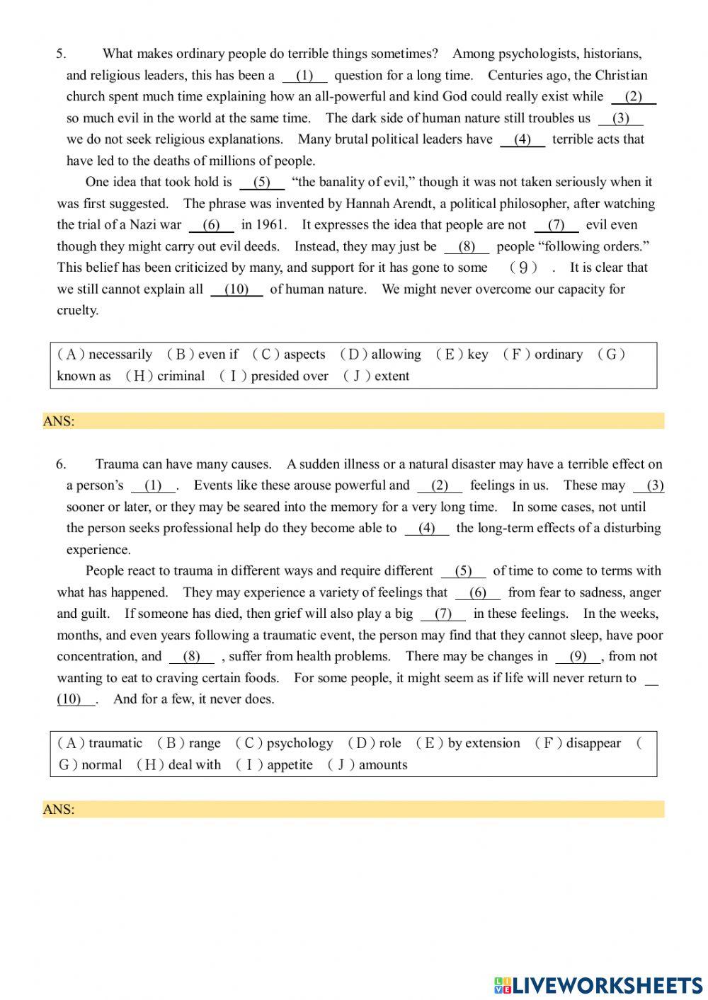 Hl文意選填 11-20