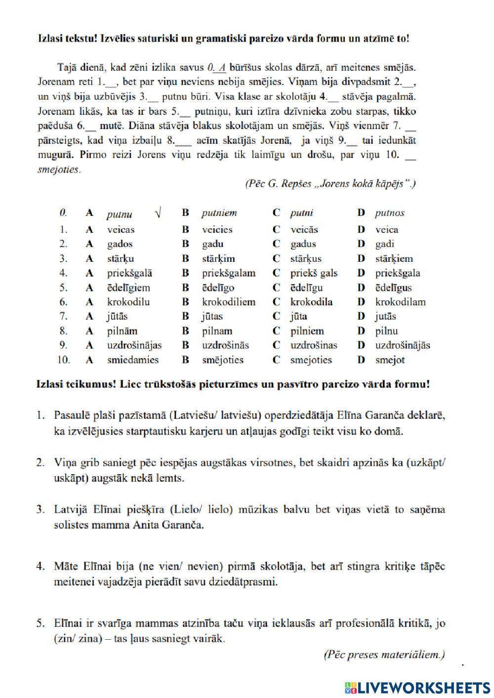 Gatavošanās CE latv.v. 9.kl. LAT2