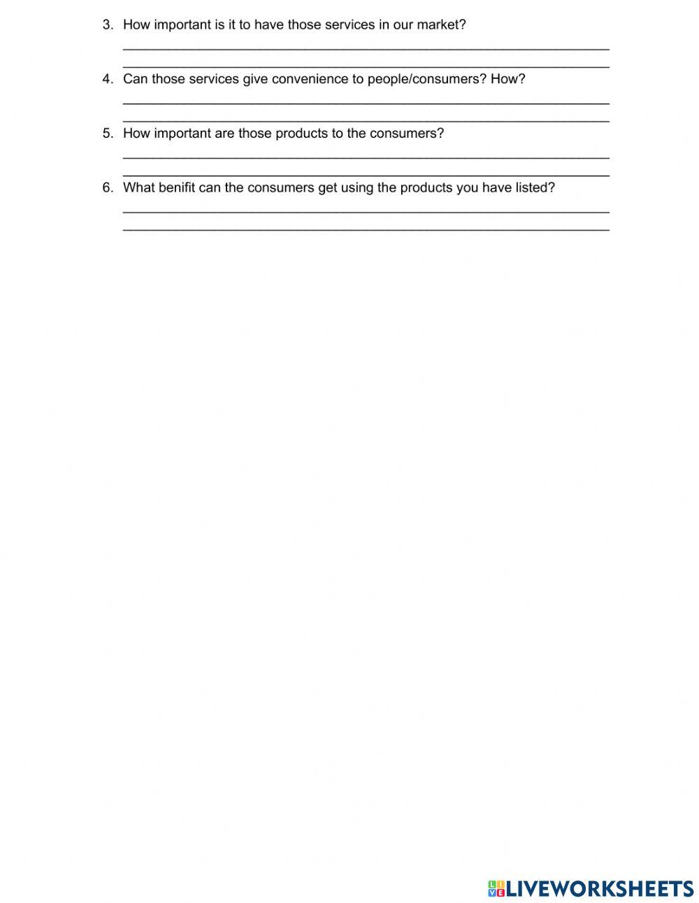 Products and services