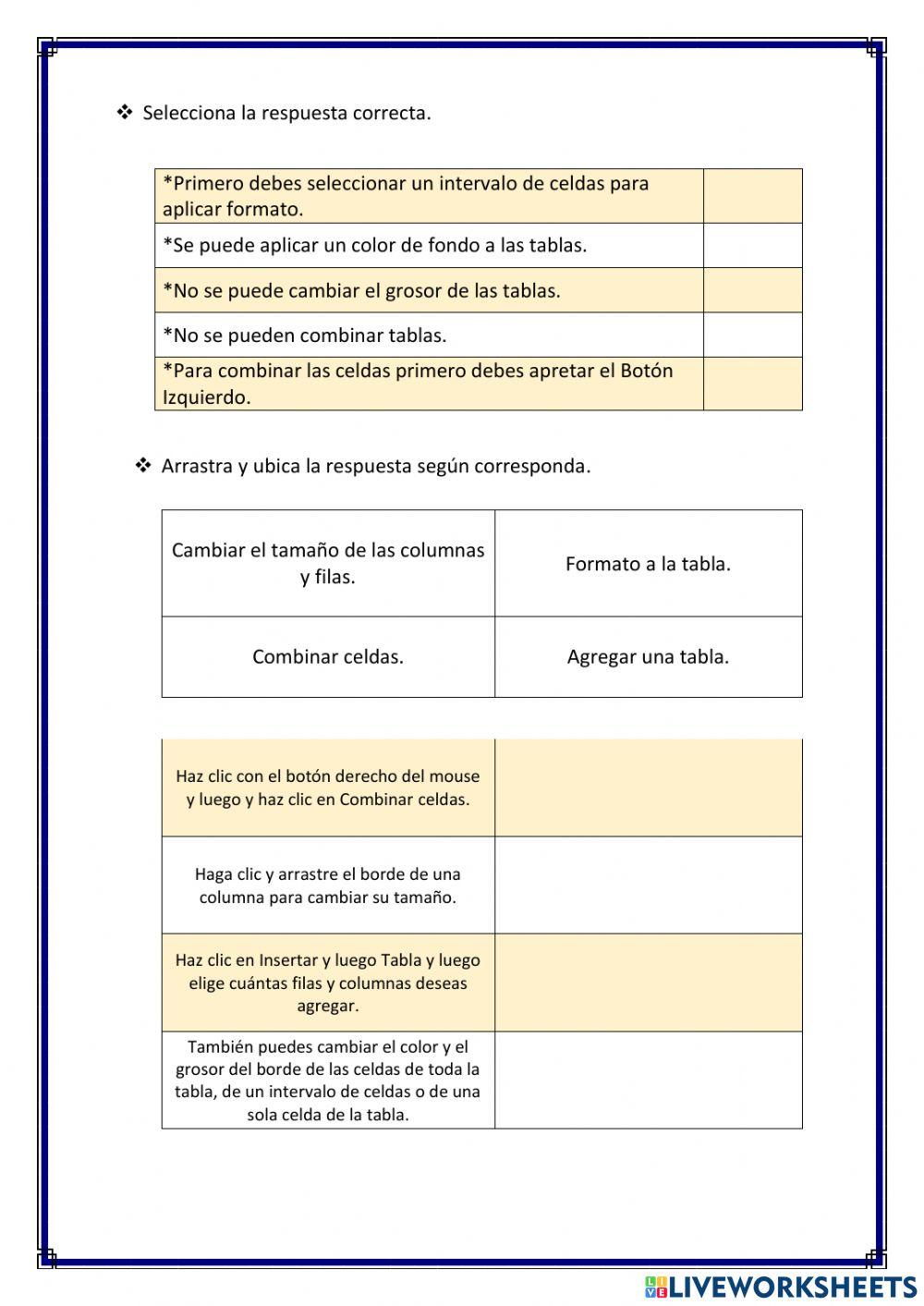 Trabajando con las tablas en los Documentos de Google