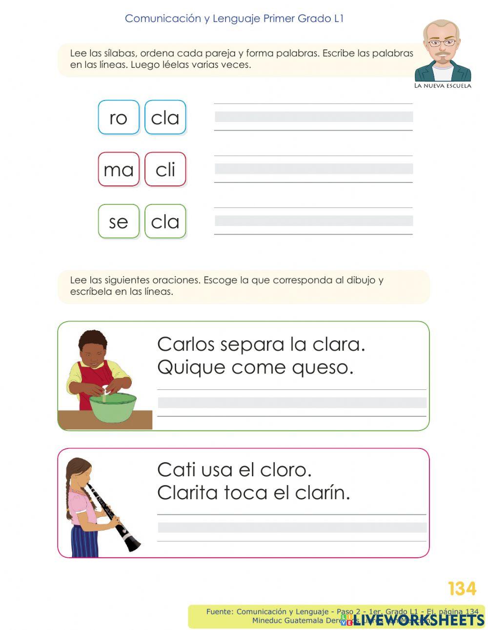 Comunicación y Lenguaje 1 L1 - Paso 2 - p. 134 Combinación C L