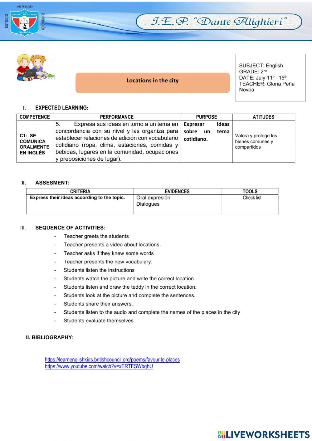 Locations in the city