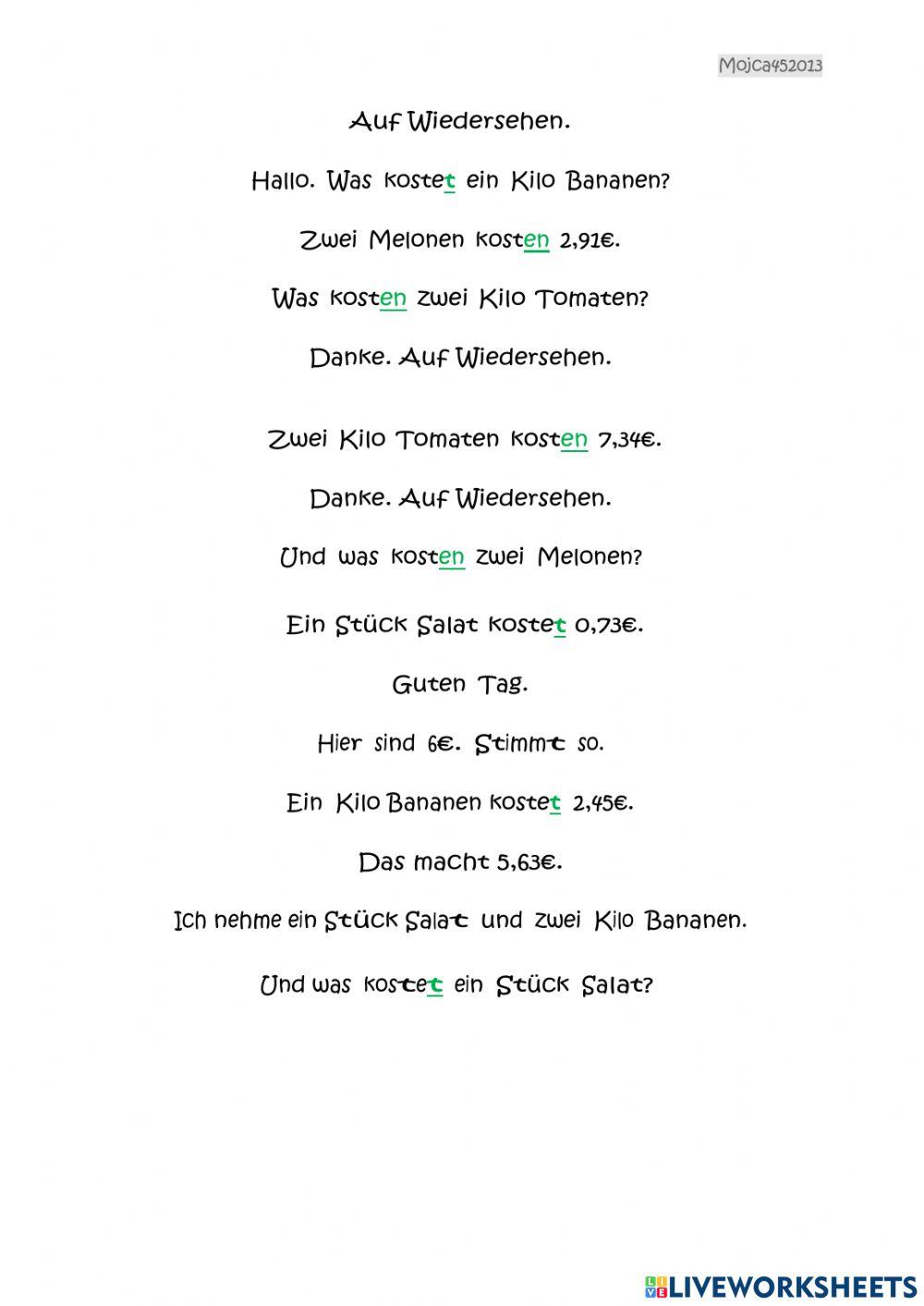 Dialog beim Einkaufen