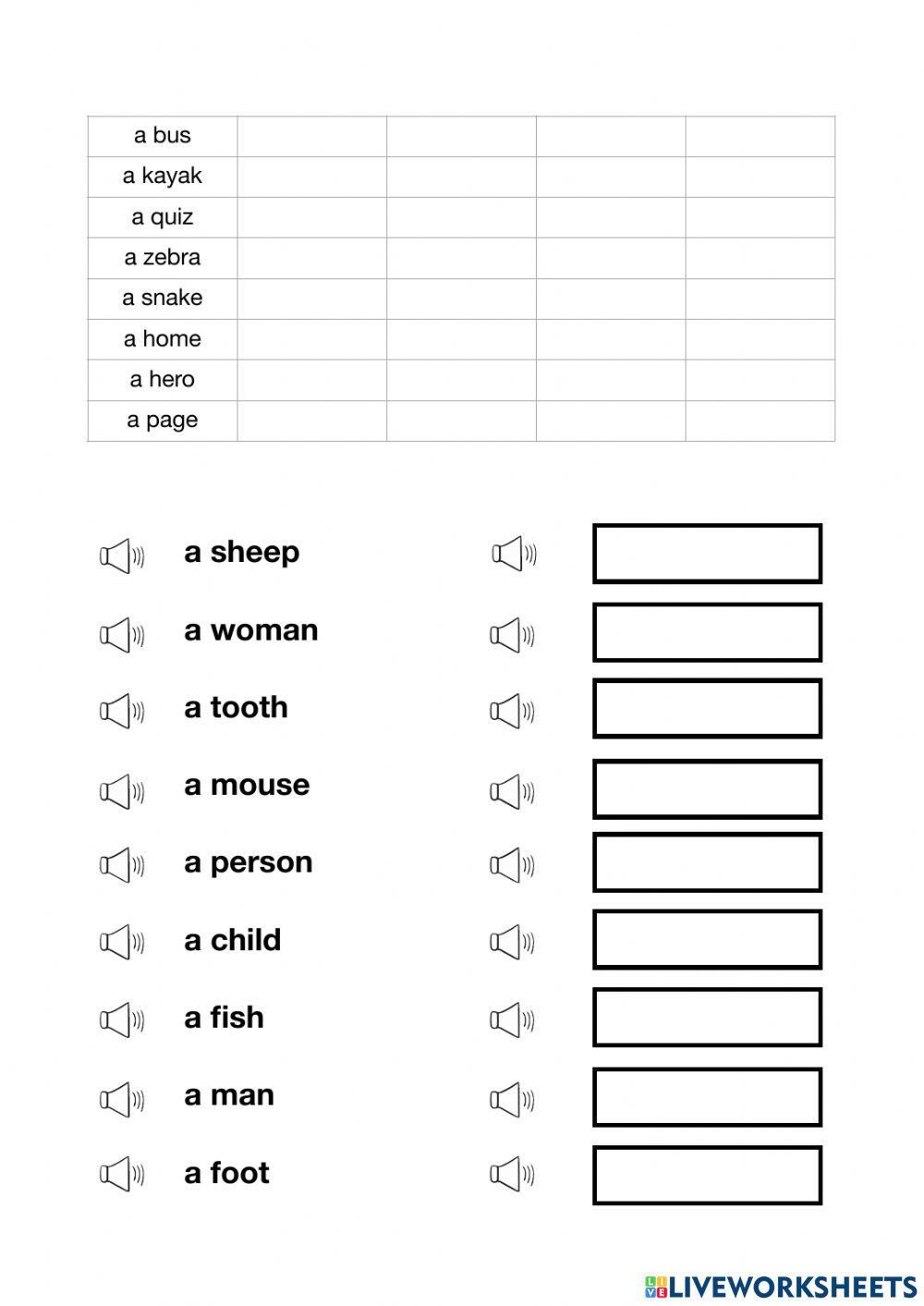 Plural nouns