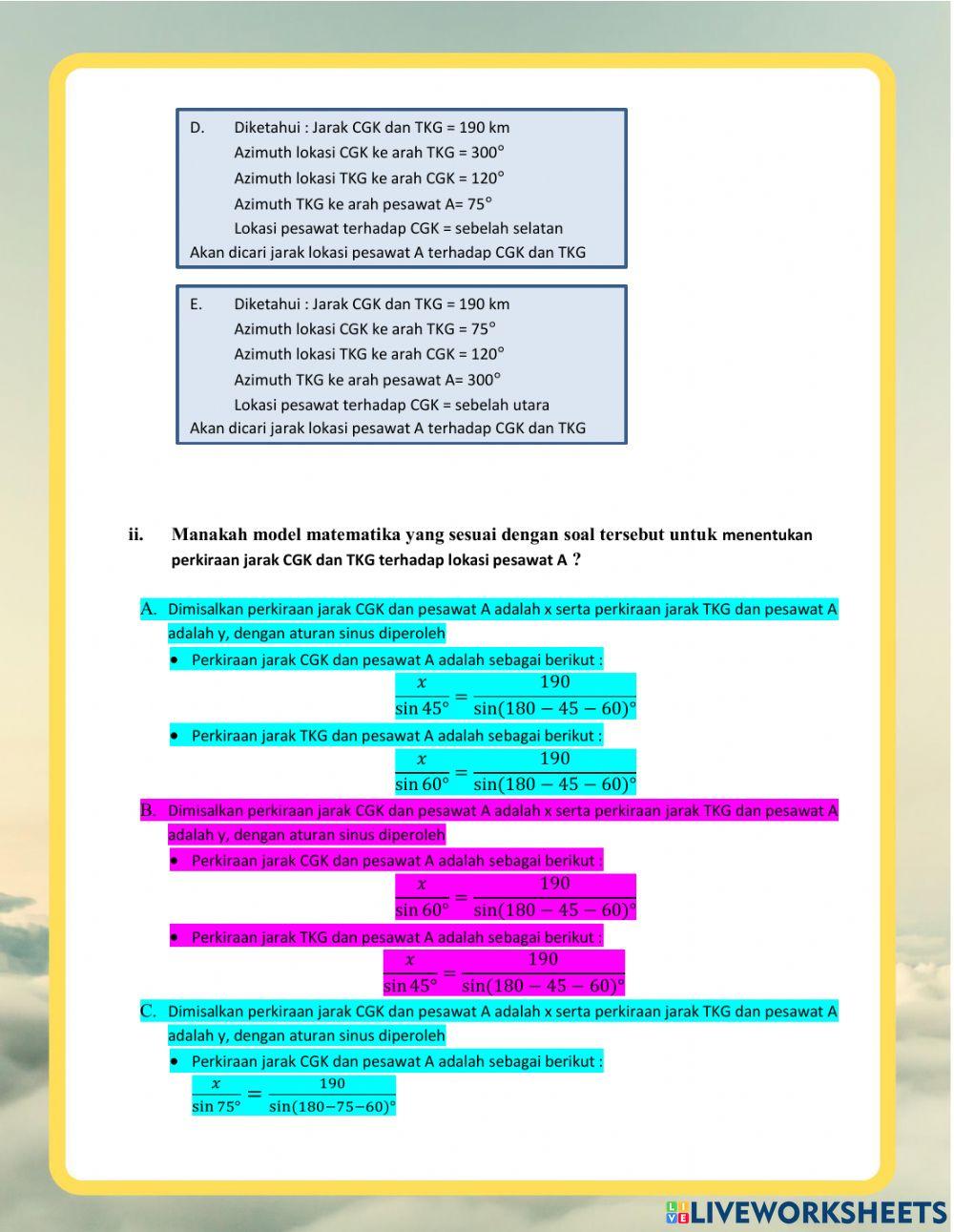 Pemecahan masalah aturan sinus
