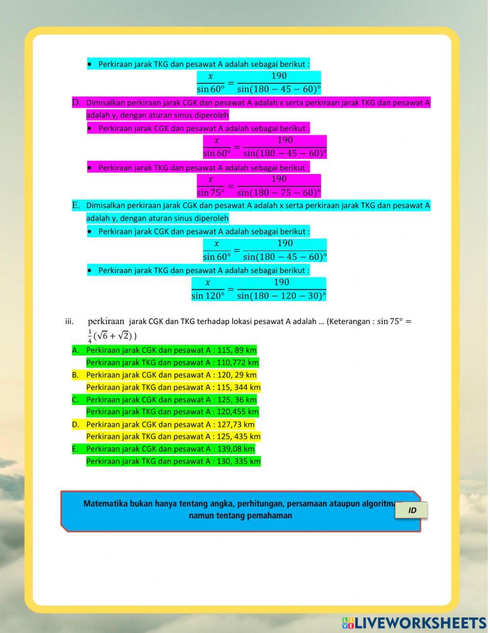 Pemecahan masalah aturan sinus