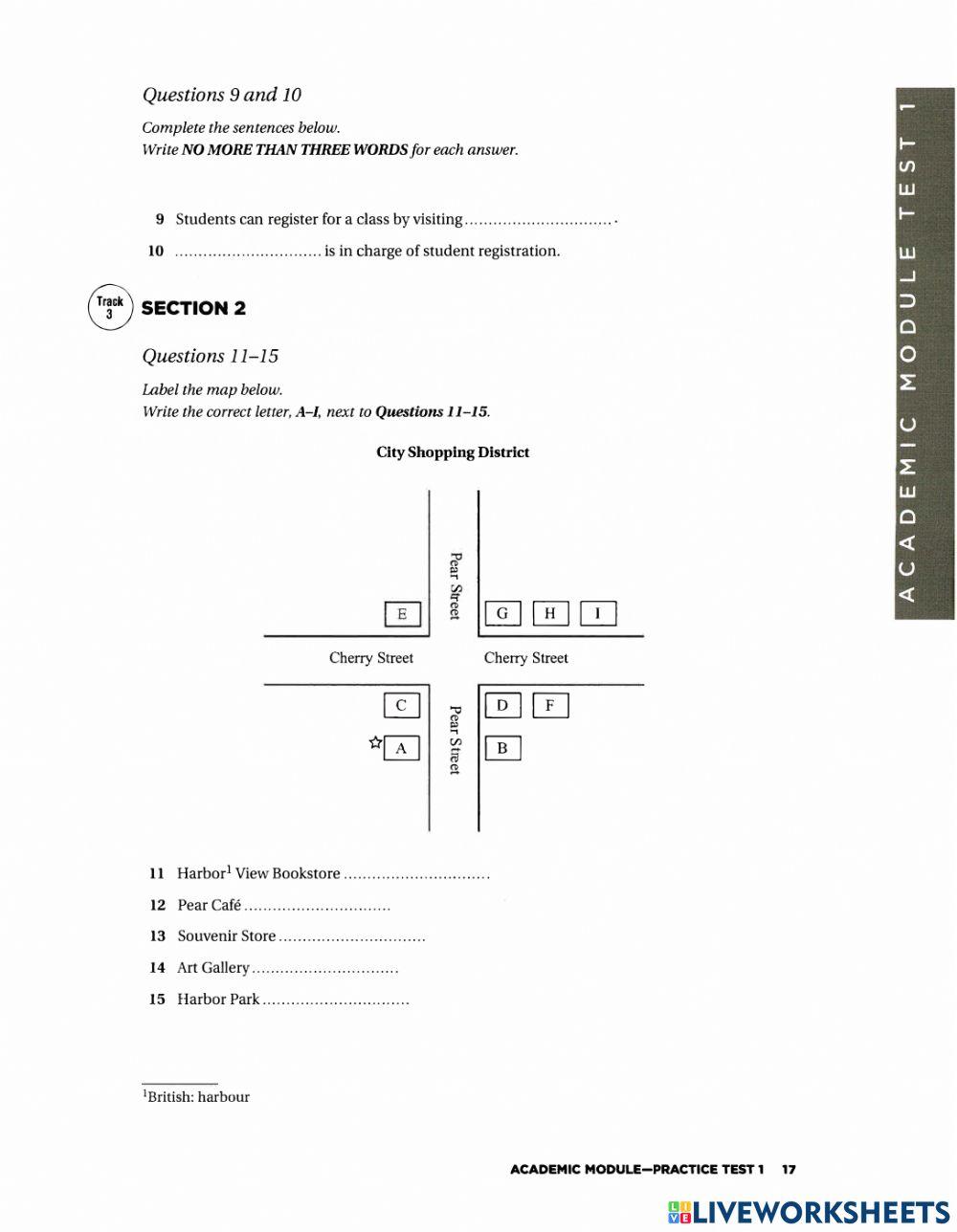 Ielts listening test 1