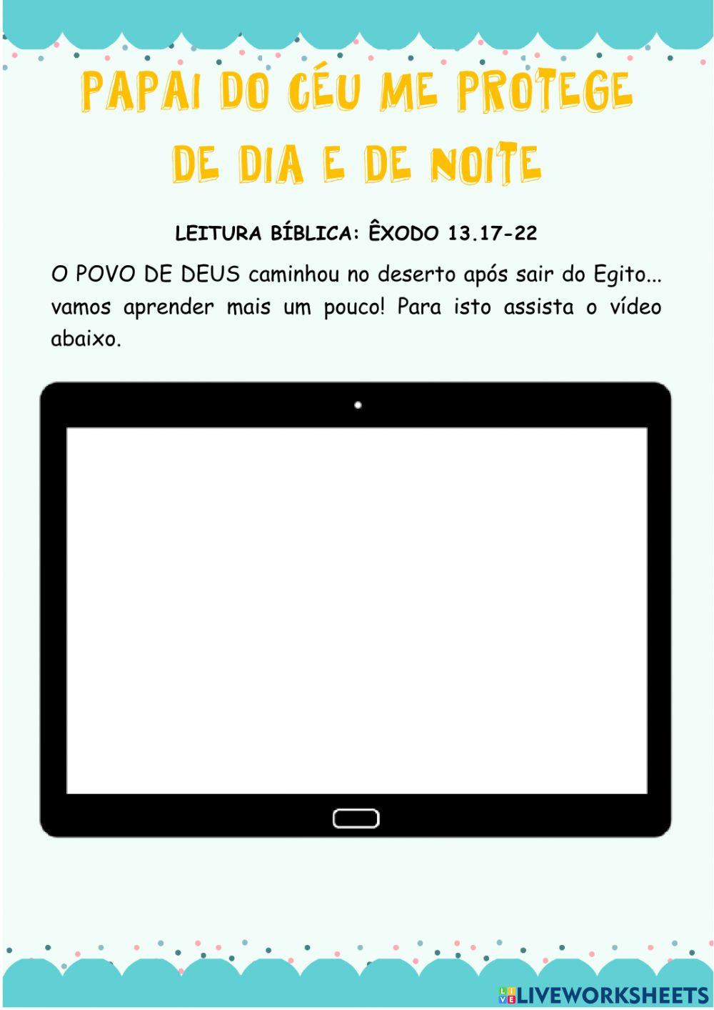 Papai do céu me protege de dia e de noite