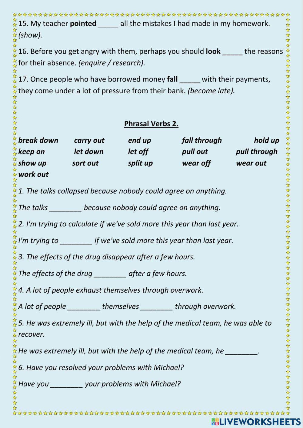 Phrasal Verbs Test