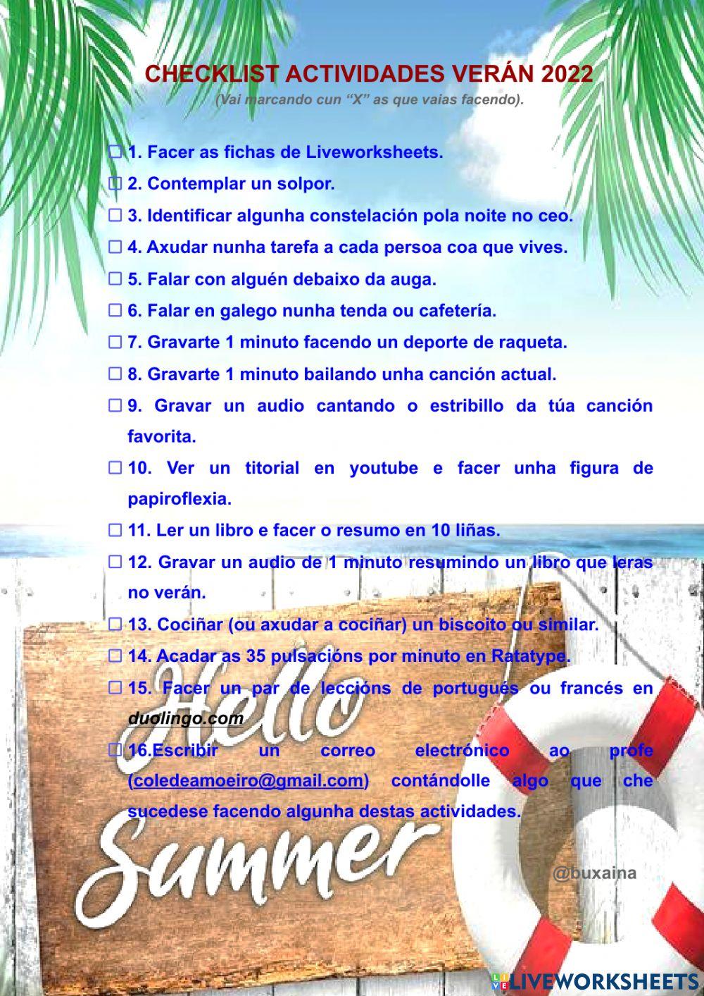 Actividades de verán