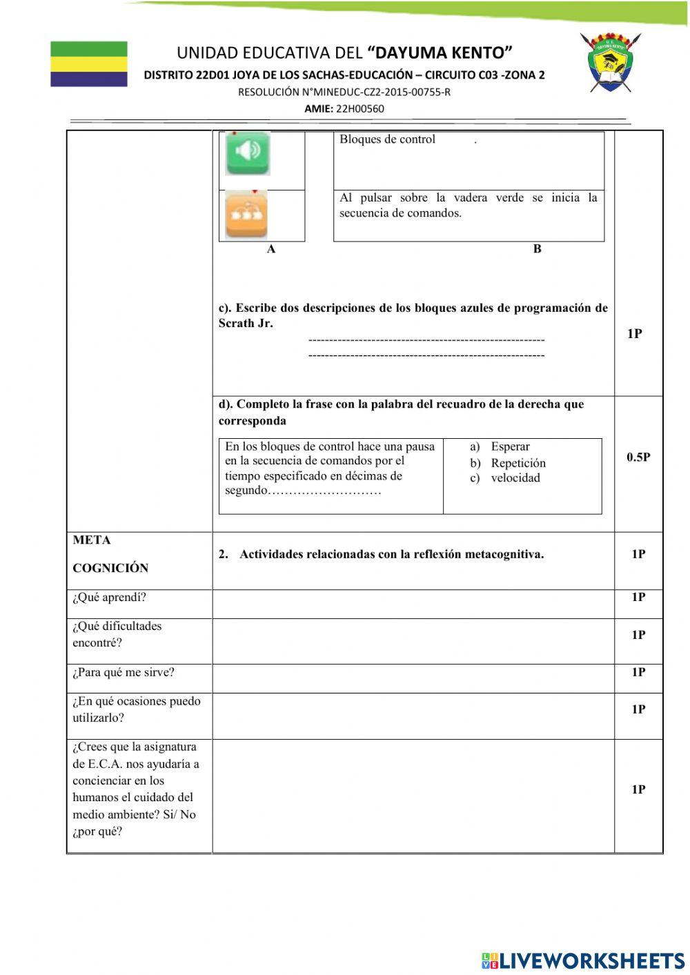 Evaluación del supletorio e.c.a.