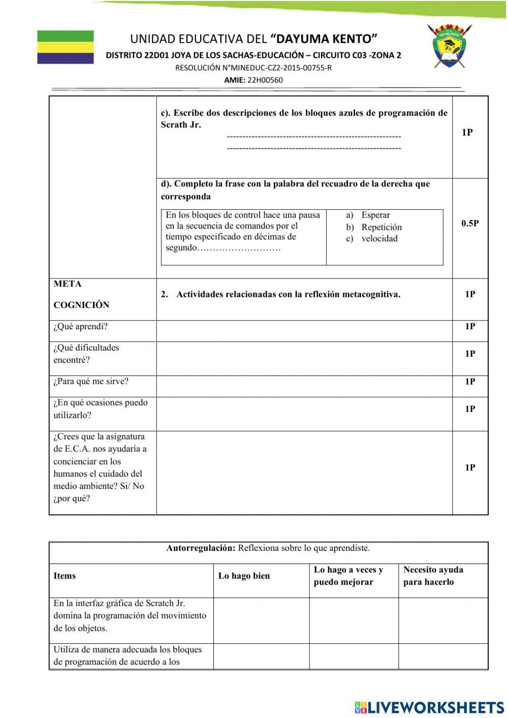 Evaluación del supletorio e.c.a.