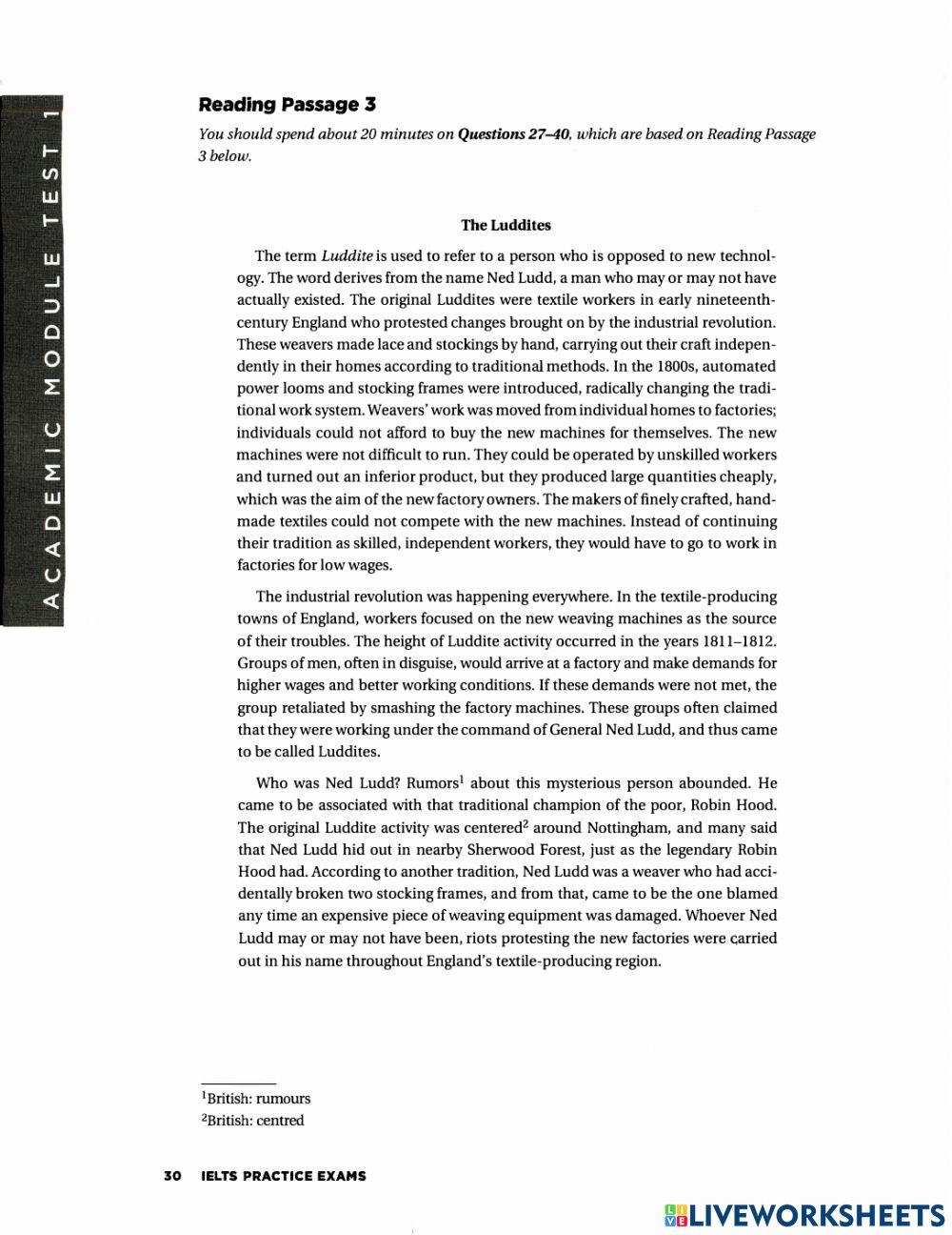 Ielts reading test 1