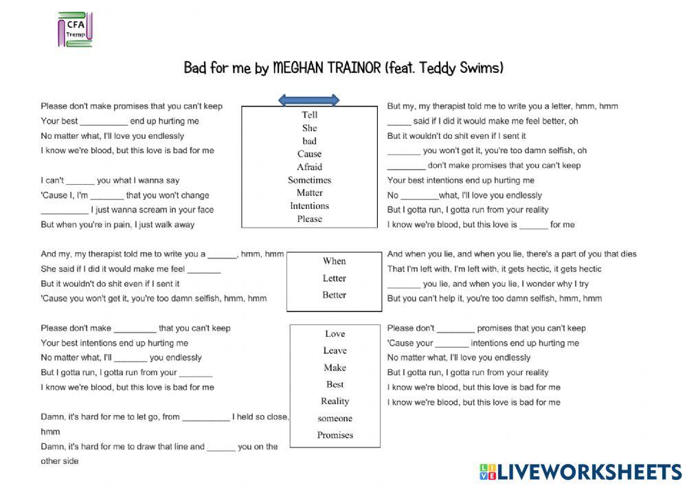 Meghan Trainor - Bad For Me (Official Music Video) ft. Teddy Swims