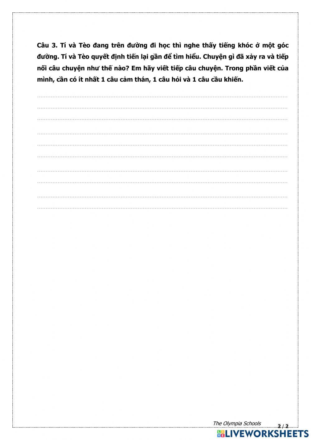 Ôn tập các kiểu câu theo mục đích nói