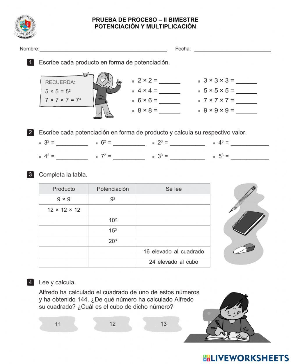 Potenciación y multiplicación