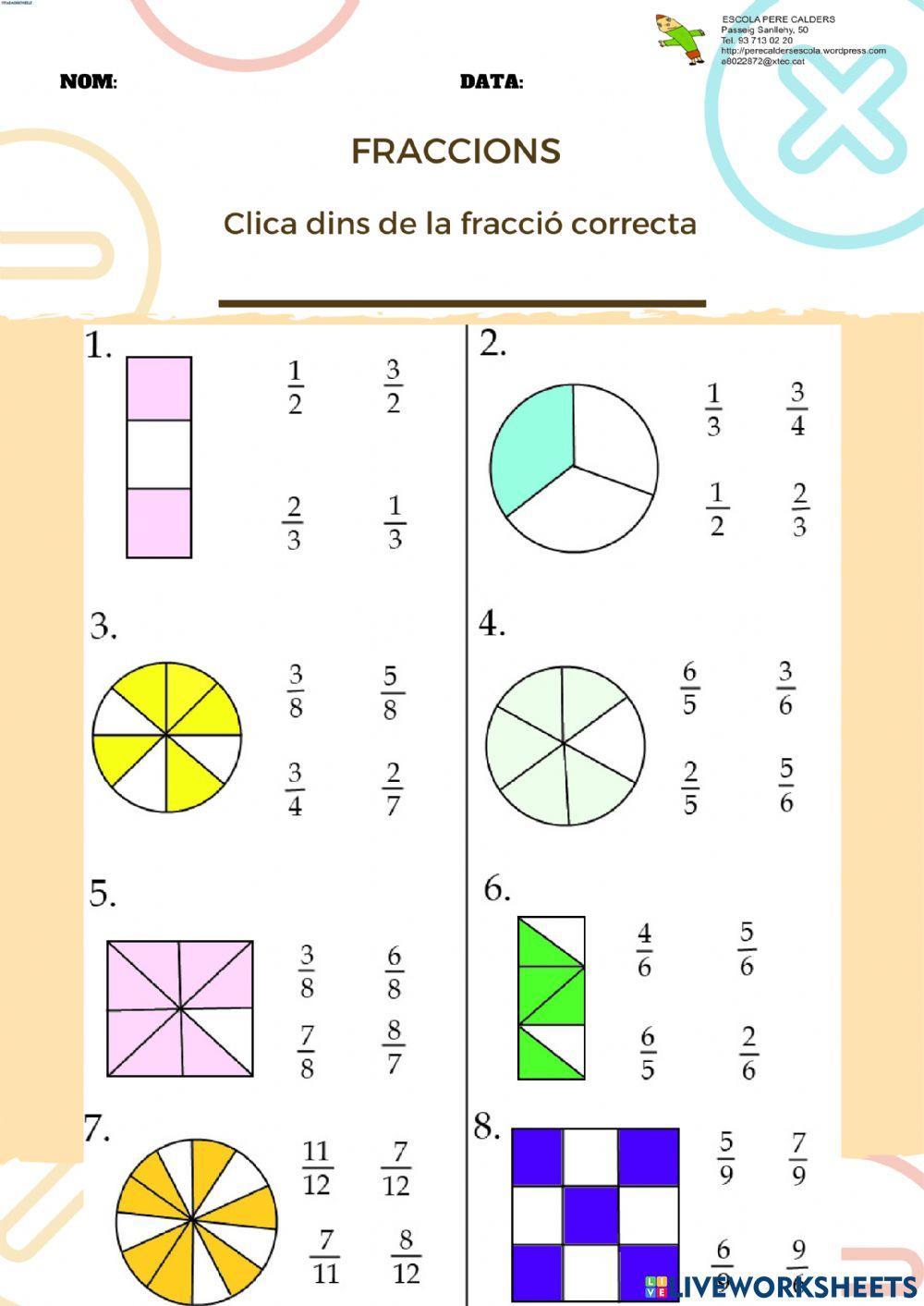 Clica a les fraccions