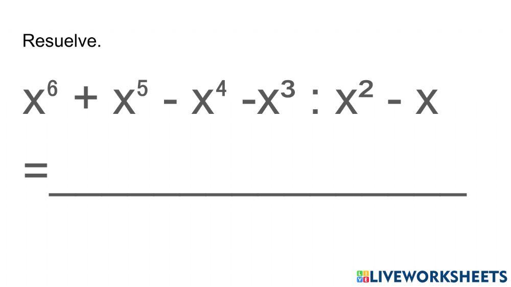 División de polinomios.