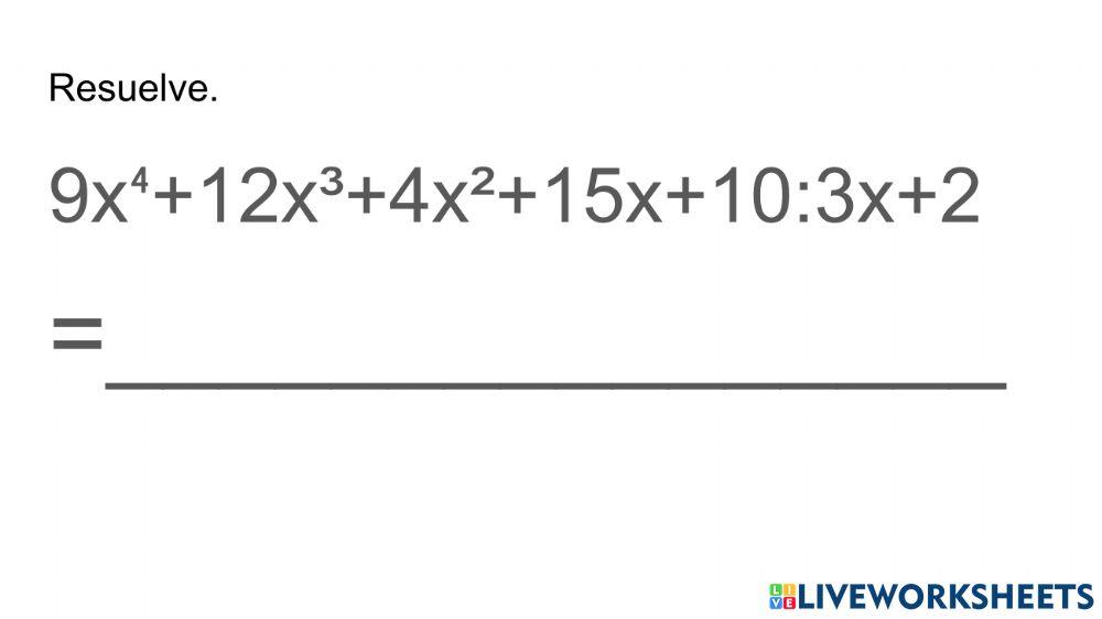 División de polinomios.