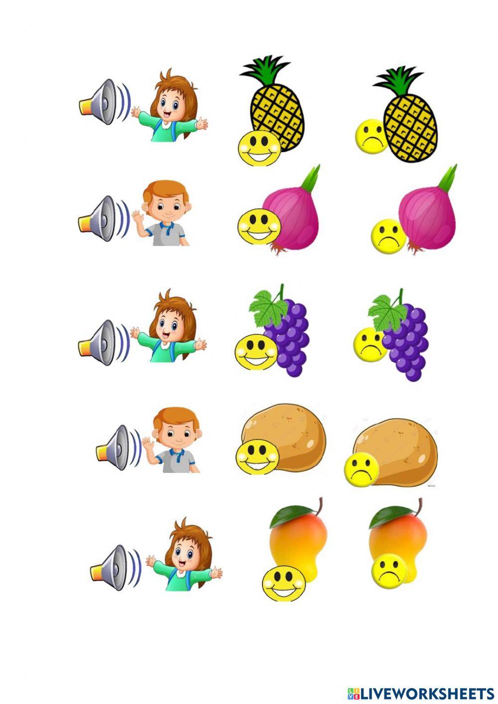 Like- Don't like fruit -vegetables