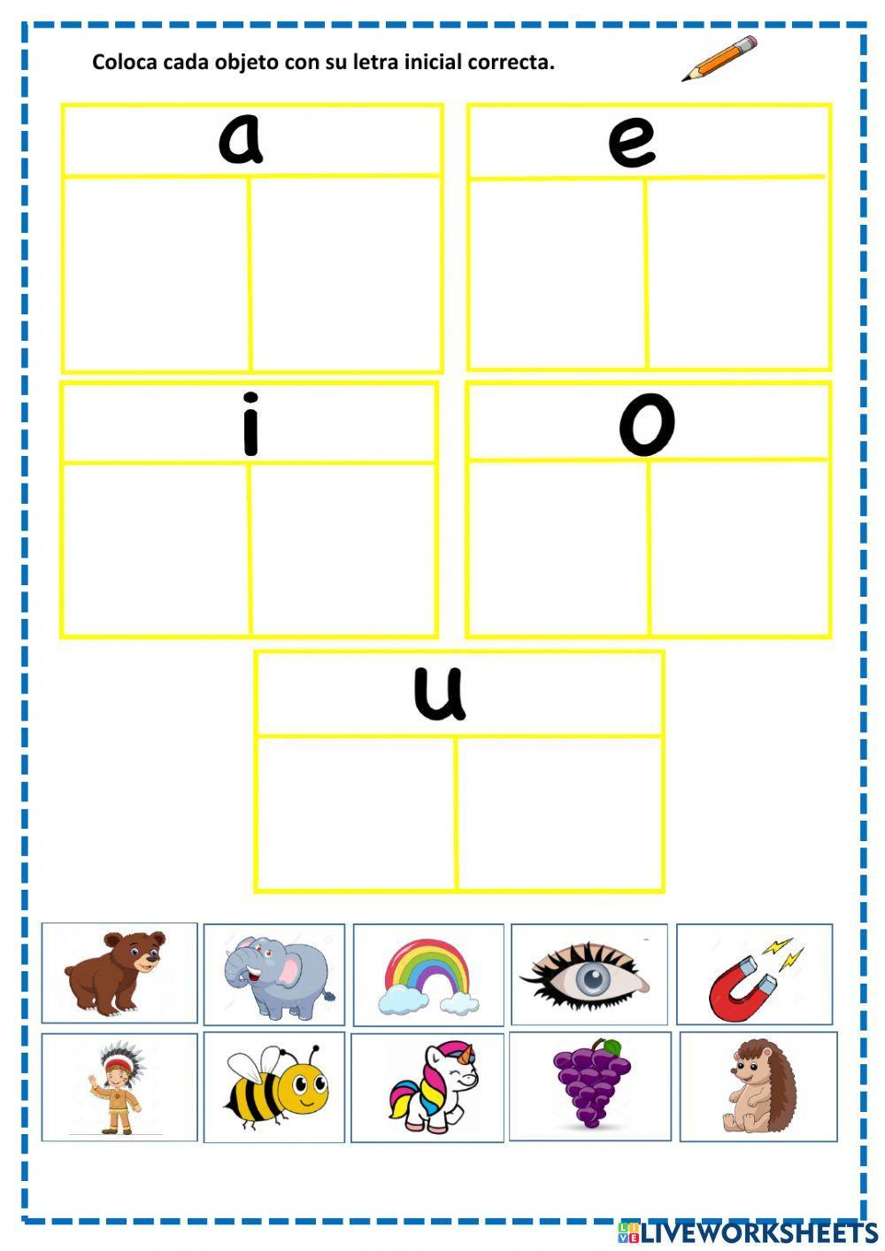 Ficha 1 de las vocales