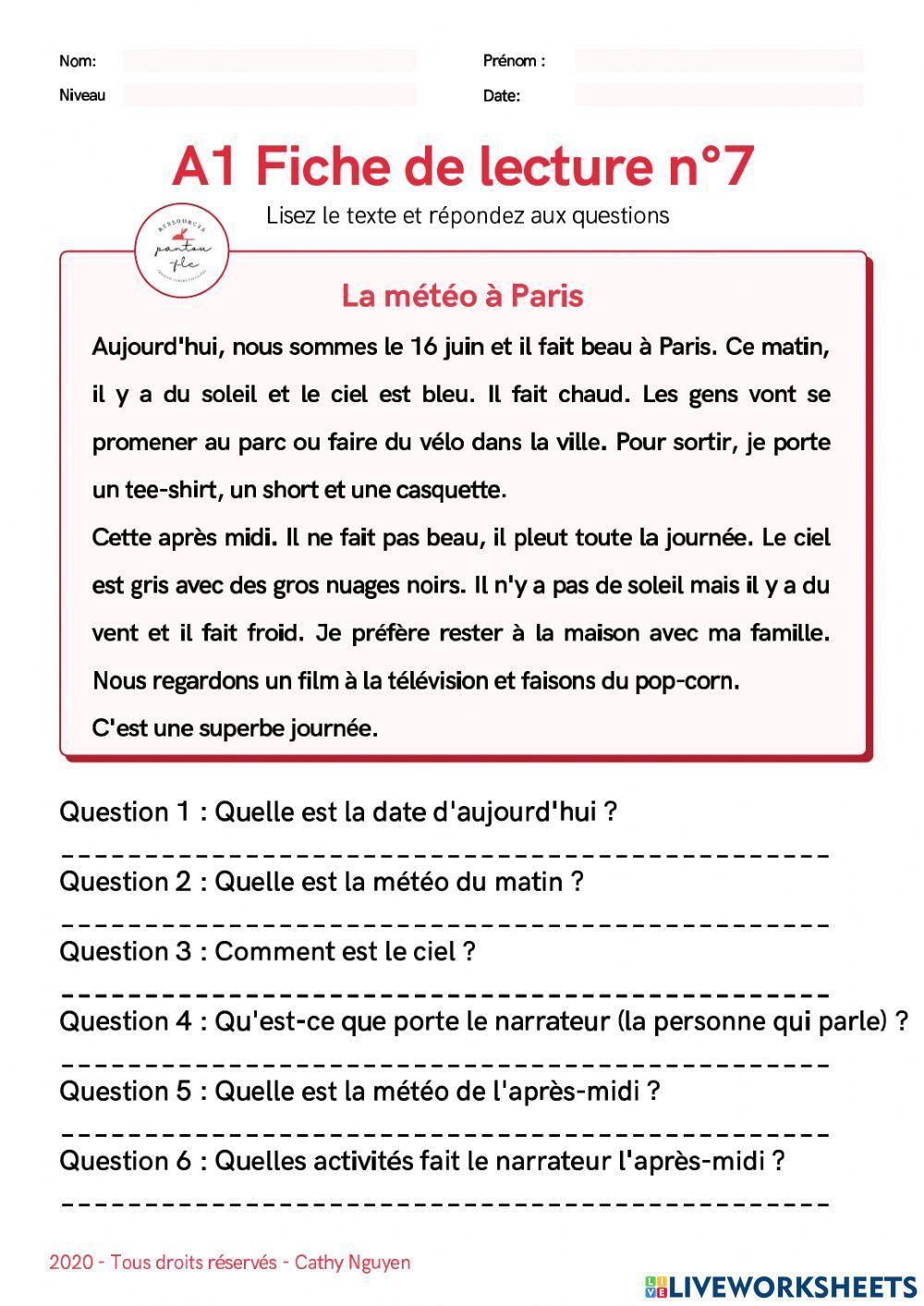 Compréhension écrit