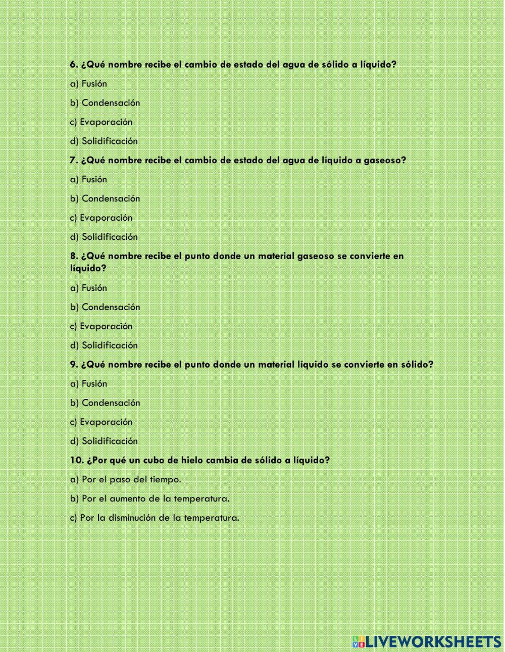 Evaluación Ciencias Naturales
