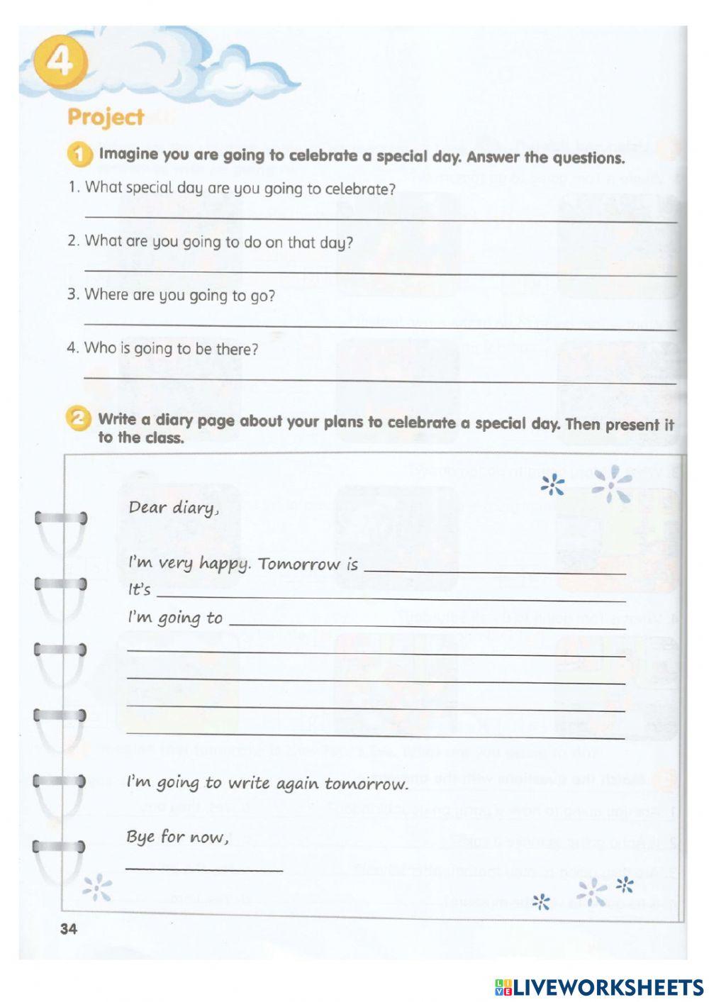 Unit 4 - Celebrations (Writing a diary)