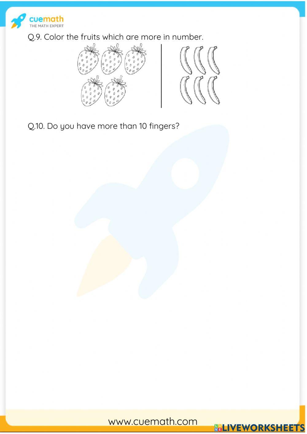 More and Less Worksheets for Kindergarten 2093440