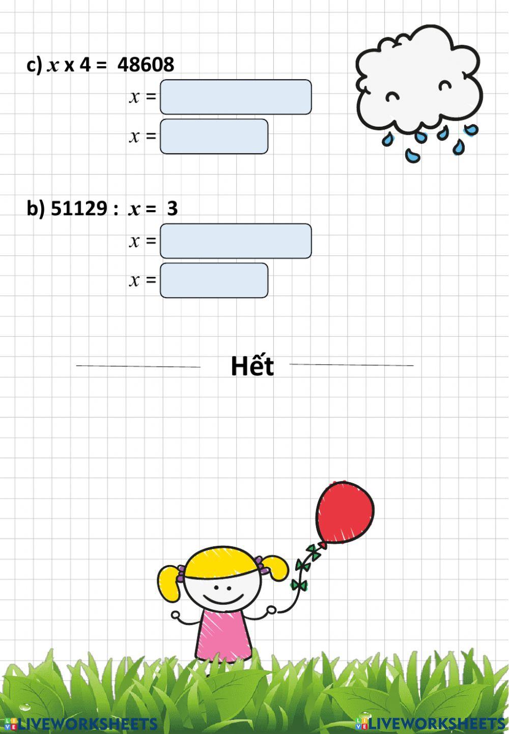 Ôn biểu thức tìm x