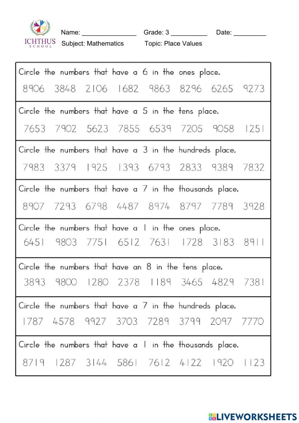 G3 Place Value
