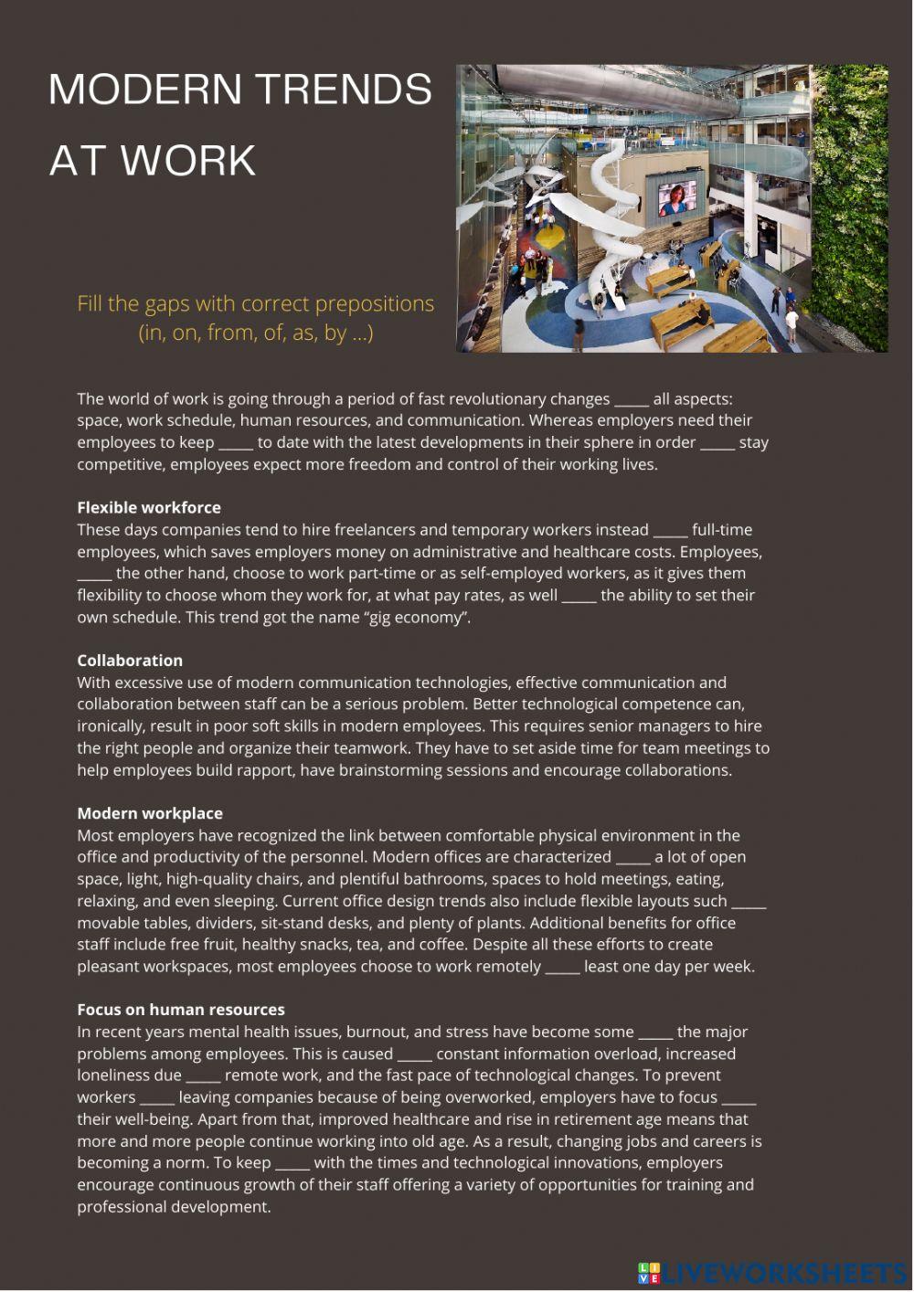 Modern trends at work