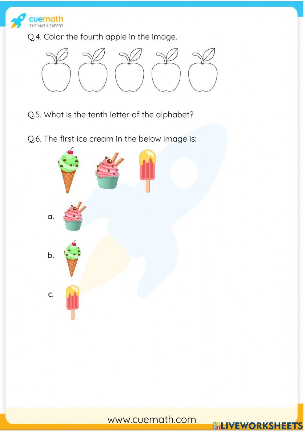 Ordinal Numbers Worksheet online activity | Live Worksheets