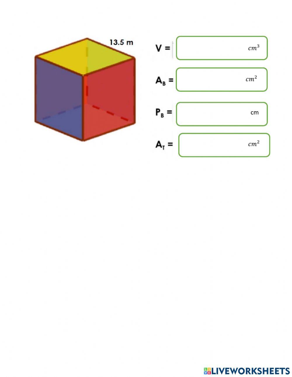 Area y volumen Hexaedro