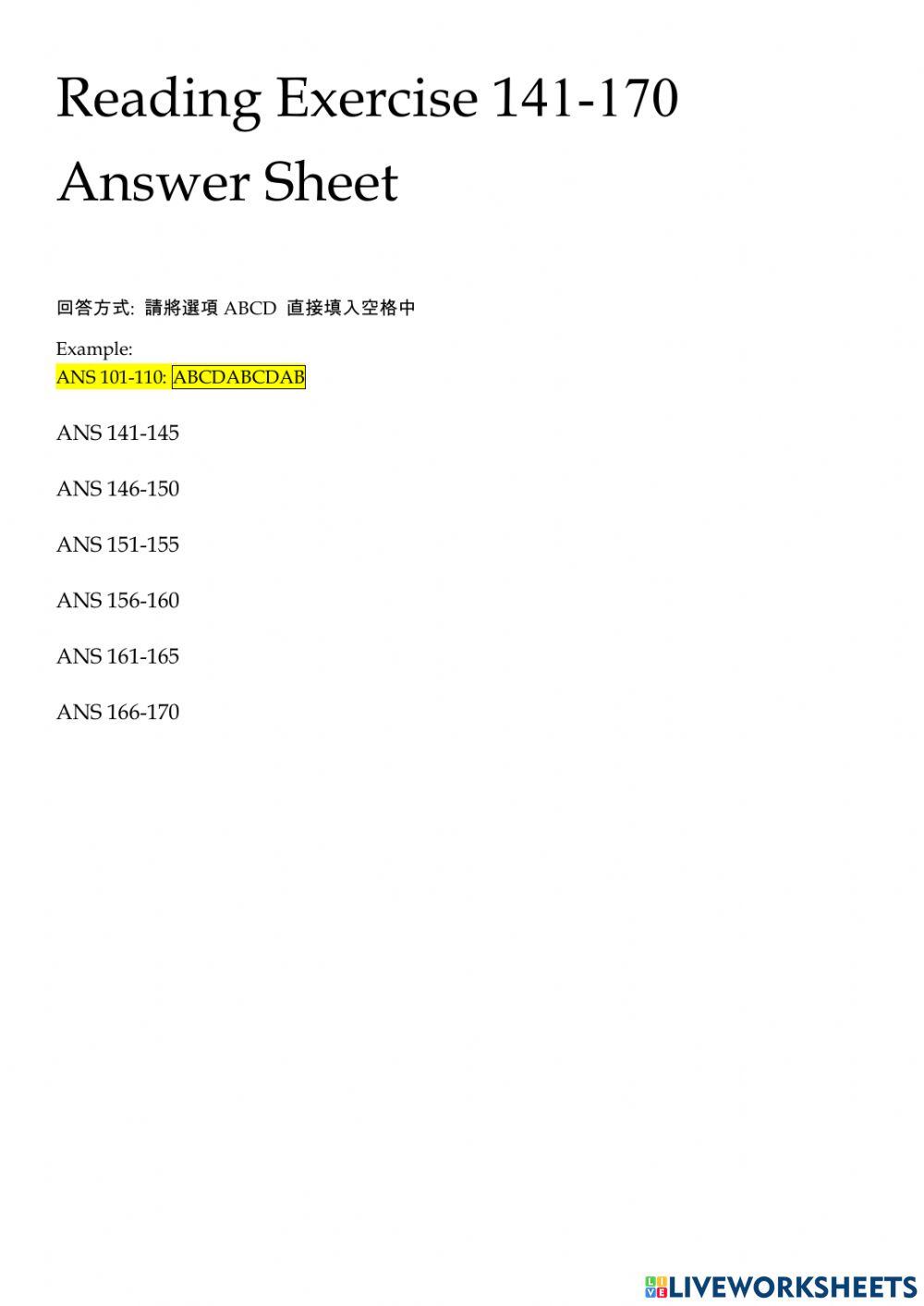 Reading Exercise: 141-170